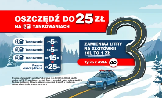 Rusza promocja na stacjach AVIA – zamieniaj litry na złotówki z aplikacją AVIA GO 